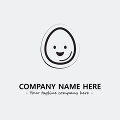 Egg cartoon illustration black and white for logo company vector image
