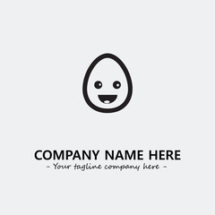 Egg cartoon illustration black and white for logo company vector image

