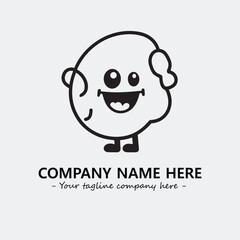 Egg cartoon illustration black and white for logo company vector image
