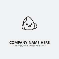 Egg cartoon illustration black and white for logo company vector image
