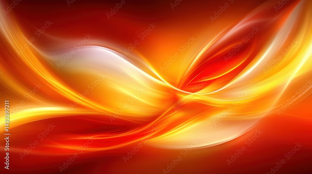 Aufkleber vibrant red and yellow abstract background with hypnotic swirling patterns creating a dynamic and en