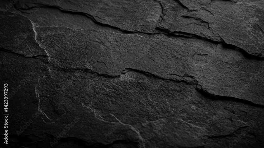 Poster hyper realistic dark slate texture with intricate layering and natural patterns for background and d