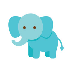 Fototapeta premium Cute Baby Elephant Icon Minimalist Animal Vector