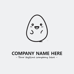 Egg cartoon illustration black and white for logo company vector image
