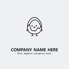 Egg cartoon illustration black and white for logo company vector image

