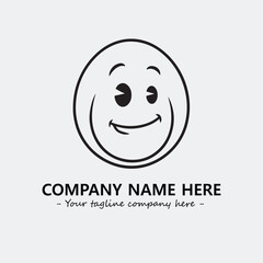 Egg cartoon illustration black and white for logo company vector image
