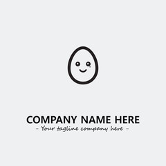 Egg cartoon illustration black and white for logo company vector image
