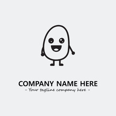 Egg cartoon illustration black and white for logo company vector image
