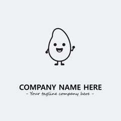 Egg cartoon illustration black and white for logo company vector image
