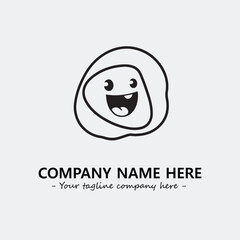 Egg cartoon illustration black and white for logo company vector image
