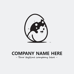 Egg cartoon illustration black and white for logo company vector image
