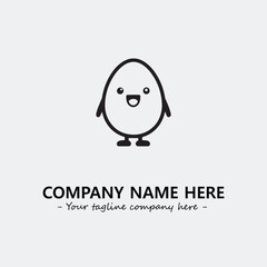 Egg cartoon illustration black and white for logo company vector image
