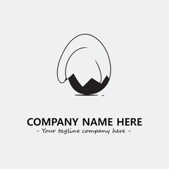 Egg cartoon illustration black and white for logo company vector image
