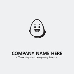 Egg cartoon illustration black and white for logo company vector image
