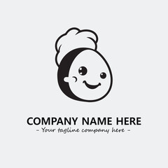 Obraz premium Egg cartoon illustration black and white for logo company vector image 