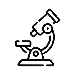 An editable line style icon showing microscope