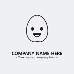 Egg cartoon illustration black and white for logo company vector image
