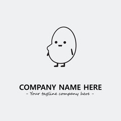 Egg cartoon illustration black and white for logo company vector image
