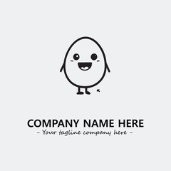 Egg cartoon illustration black and white for logo company vector image
