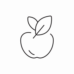 apple fresh organic fruit icon vector sign