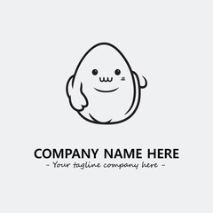 Egg cartoon illustration black and white for logo company vector image
