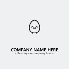 Egg cartoon illustration black and white for logo company vector image
