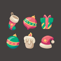 Christmas Object Collection Set in isolated background