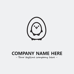 Egg cartoon illustration black and white for logo company vector image
