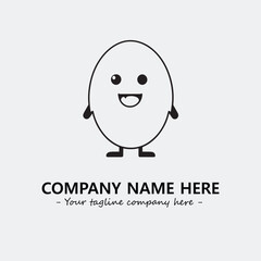 Egg cartoon illustration black and white for logo company vector image
