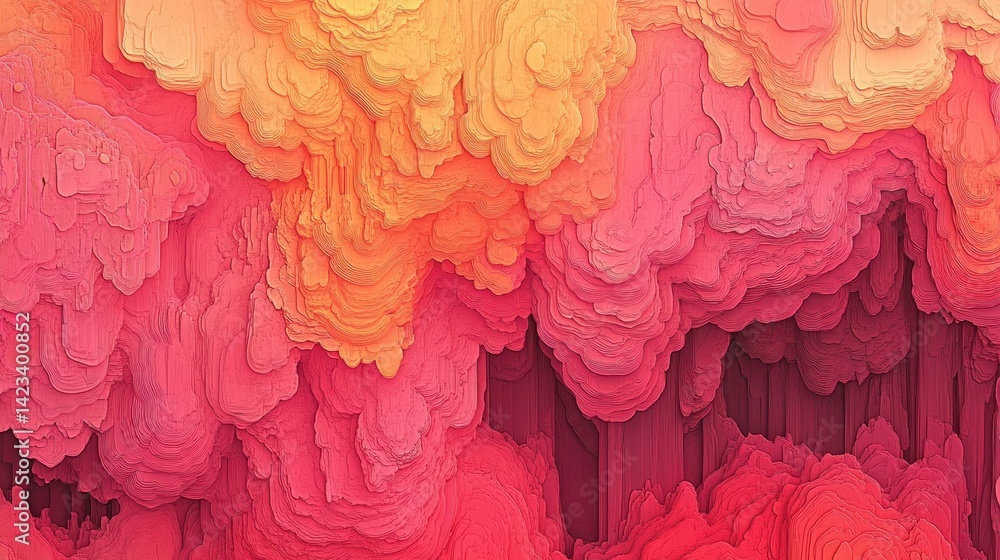 Aufkleber vibrant colorful abstract painting with dynamic 3d waves flowing across the canvas in a mesmerizing 