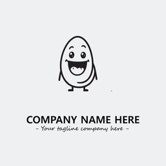 Egg cartoon illustration black and white for logo company vector image
