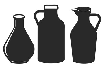 set of Milk Carton silhouette vector illustration