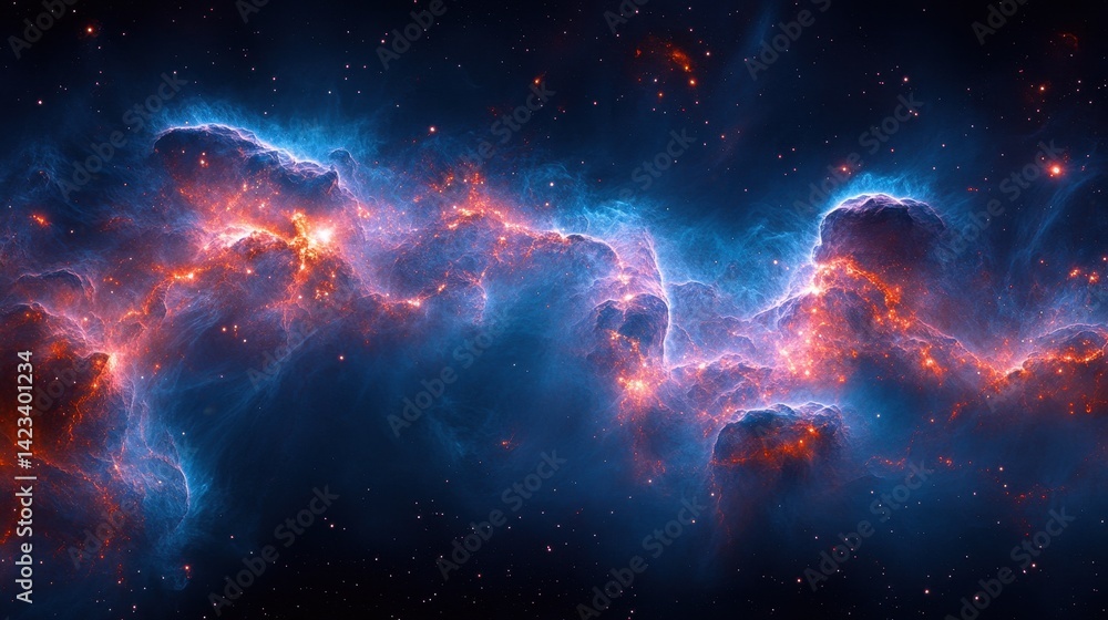Poster cosmic nebulae display vibrant colors in deep space.