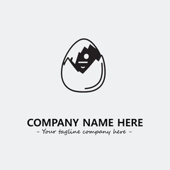 Egg cartoon illustration black and white for logo company vector image
