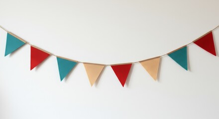 Festive Garland of Triangle Felt Pennants for Holiday Celebration Decoration