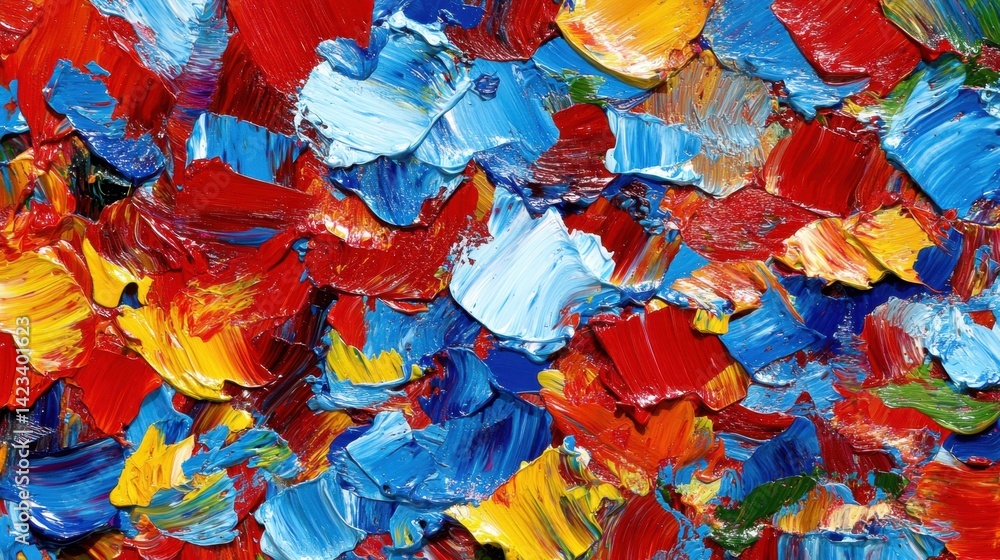 Aufkleber bright and colorful painting with dynamic brushstrokes creating an engaging and expressive backgroun