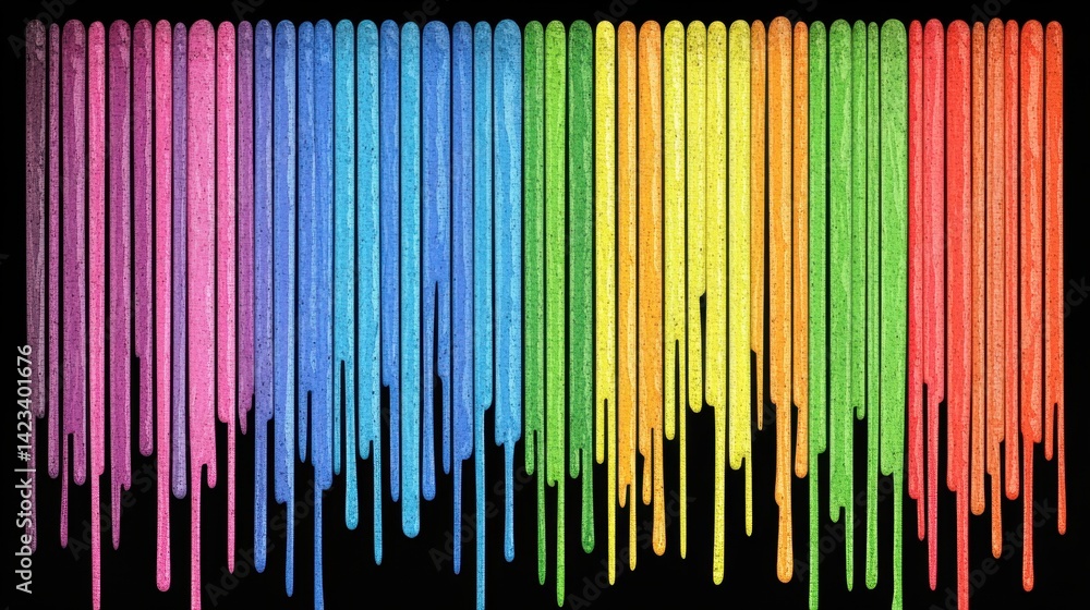 Aufkleber stunning rainbow colored line flowing through the canvas creating a colorful and joyful abstract art