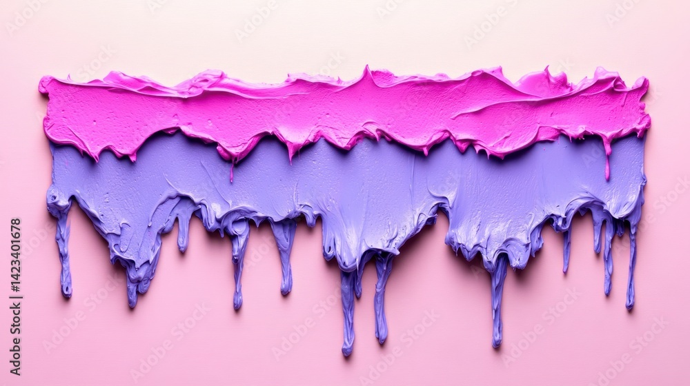 Poster expressive pink and blue paint drip creating a dynamic abstract background that evokes emotion and a