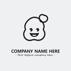 Egg cartoon illustration black and white for logo company vector image
