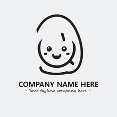Egg cartoon illustration black and white for logo company vector image
