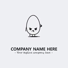 Egg cartoon illustration black and white for logo company vector image
