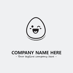 Egg cartoon illustration black and white for logo company vector image
