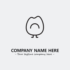 Egg cartoon illustration black and white for logo company vector image
