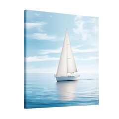 Calm sailboat on serene sea
