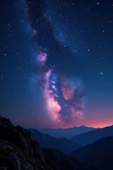 Twinkling starlight illuminates the vast expanse of night, nocturnal, starry night