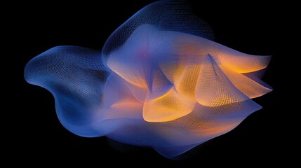 Abstract Blue Orange Light Flow