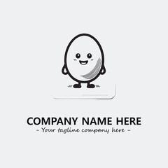 Egg cartoon illustration black and white for logo company vector image
