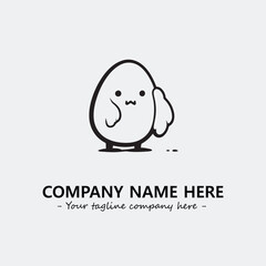 Egg cartoon illustration black and white for logo company vector image
