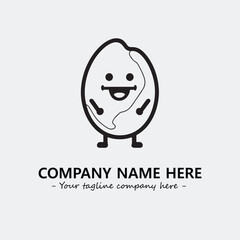 Egg cartoon illustration black and white for logo company vector image
