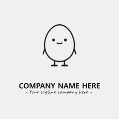 Egg cartoon illustration black and white for logo company vector image
